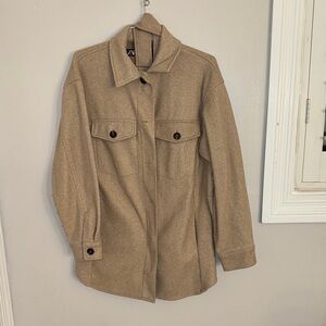Zara Beige Utility Jacket for Women
